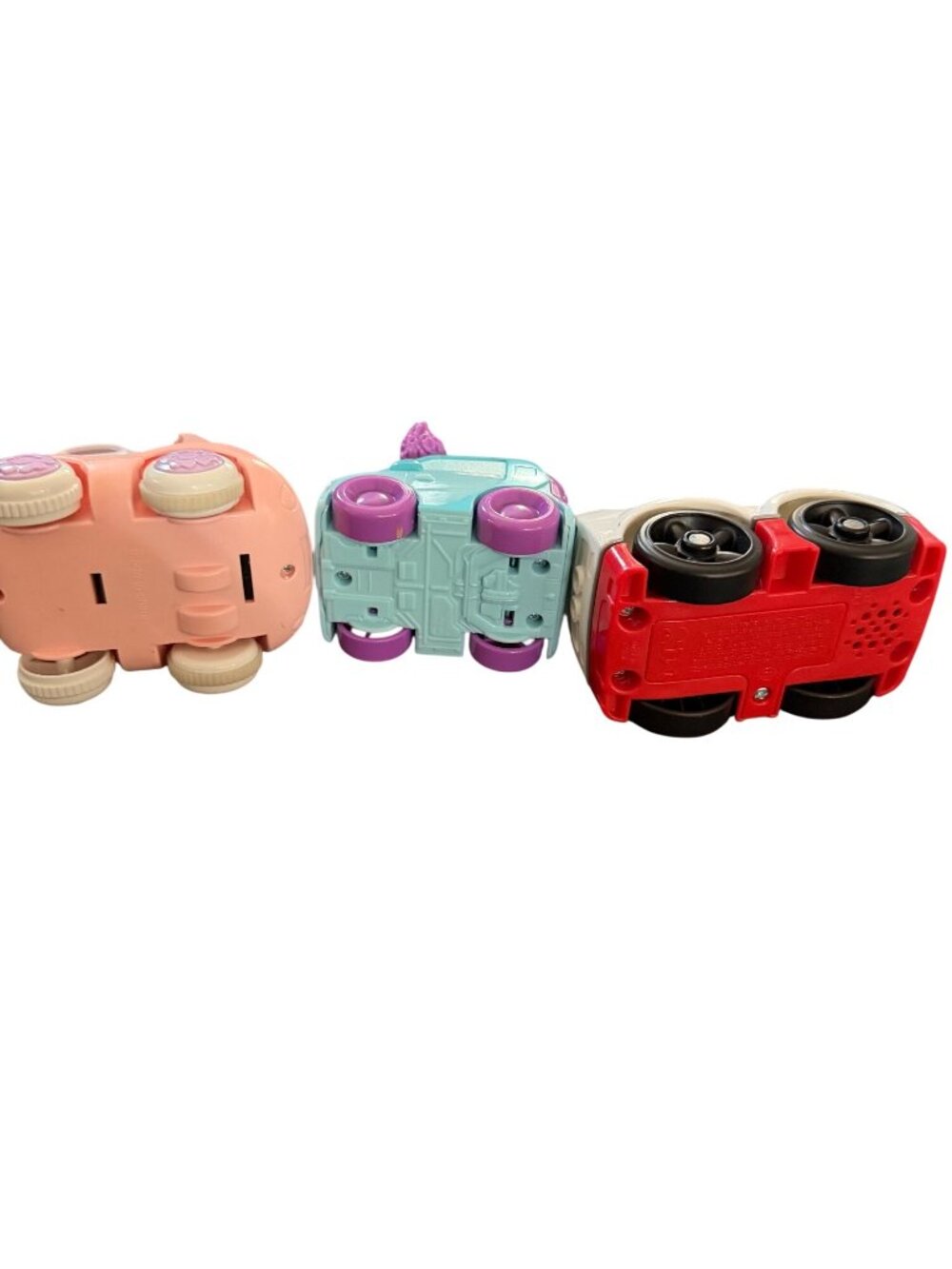 Set Of 3 Colorful Cartoon Toy Cars For Kids Includes Pink Blue & White Cars With - Picture 6 of 6